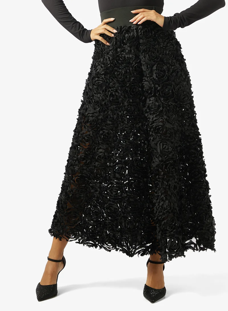 خزانة A-lineSkirt in 3D Floral